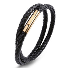 Load image into Gallery viewer, Punk Men Jewelry Black/Brown Braided Leather Bracelet