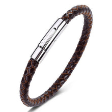 Load image into Gallery viewer, Punk Men Jewelry Black/Brown Braided Leather Bracelet