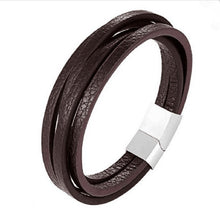 Load image into Gallery viewer, Handmade Braided Stainless Steel Leather Bracelet