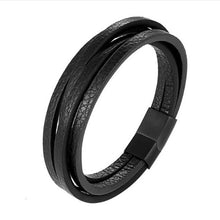Load image into Gallery viewer, Handmade Braided Stainless Steel Leather Bracelet