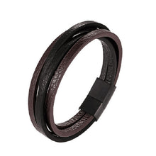 Load image into Gallery viewer, Handmade Braided Stainless Steel Leather Bracelet
