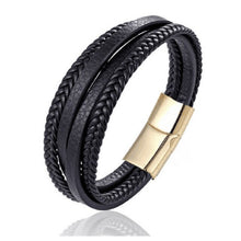 Load image into Gallery viewer, Handmade Braided Stainless Steel Leather Bracelet