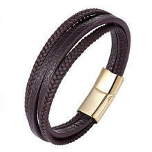 Load image into Gallery viewer, Handmade Braided Stainless Steel Leather Bracelet