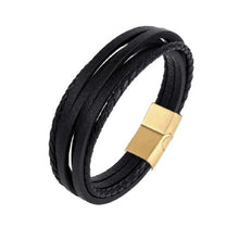 Load image into Gallery viewer, Handmade Braided Stainless Steel Leather Bracelet