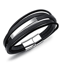 Load image into Gallery viewer, Handmade Braided Stainless Steel Leather Bracelet